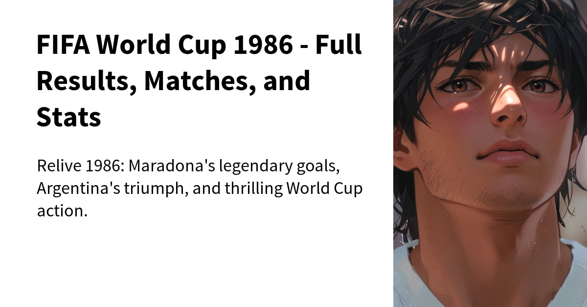 FIFA World Cup 1986 - Full Results, Matches, and Stats